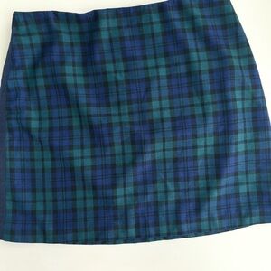 Vineyard Vines Wool Blend Tartan Blue Green Plaid Print Pencil Skirt Size 10